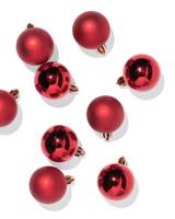 HEMA Kerstballen set 4.1cm plastic rood - 9 stuks (rood) - thumbnail