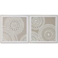 Schilderij Home ESPRIT Wit Beige Cirkels Stads 82 x 4,5 x 82 cm (2 Stuks) - thumbnail