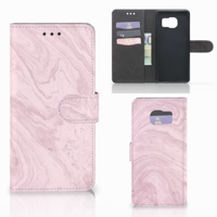Samsung Galaxy S7 Edge Bookcase Marble Pink - Origineel Cadeau Vriendin - thumbnail