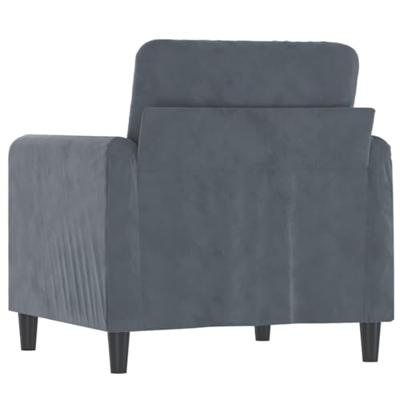Fauteuil 60 cm fluweel donkergrijs