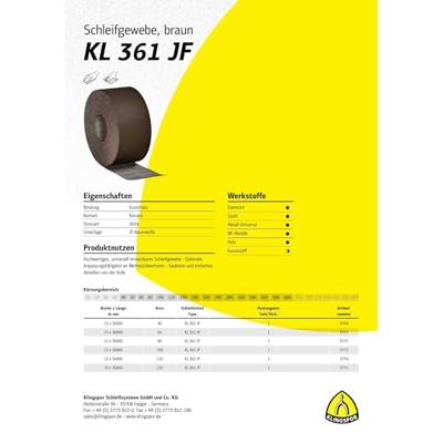 Klingspor KL 361 JF 4206 Schuurpapierrol Korrelgrootte (num) 120 (l x b) 25000 mm x 40 mm 1 stuk(s)