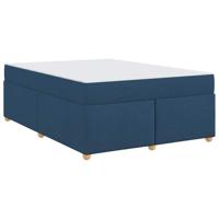 Bedframe met matras Blauw 140 x 200 cm Stof - thumbnail
