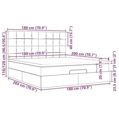 Ottoman bed met matrassen 180x200cm fluweel donkergrijs