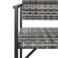 Tuinbank 2-zits poly rattan grijs - thumbnail