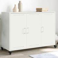 Dressoir 100,5x39x72 cm staal wit - thumbnail