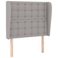 Hoofdbord met randen 83x23x118/128 cm stof lichtgrijs - thumbnail