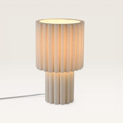 Tafellamp Selyra lino - Paddenstoel lamp voor binnen, compleet van geplooid linnen - Zonder lichtbron