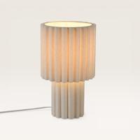 Tafellamp Selyra lino - Paddenstoel lamp voor binnen, compleet van geplooid linnen - Zonder lichtbron - thumbnail