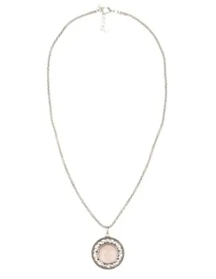 Edelsteen Ketting Rozenkwarts Hanger Rond Edelsteen Ketting Rozenkwarts Hanger Rond
