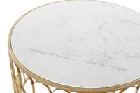 Hoofdtafel DKD Home Decor Glamour Wit Multicolour Gouden Marmer Ijzer 87 x 87 x 51,5 cm - thumbnail
