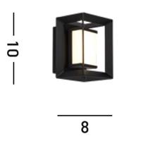 Searchlight Badkamer wandlampChaplin Cubic 8cm - 74303-1BK - thumbnail