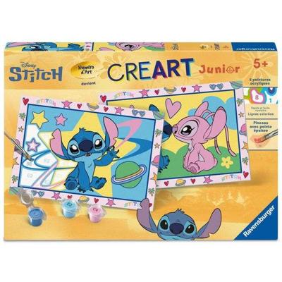 Ravensburger - CreArt Junior - Nummerkunst - Stitch - Schilderen op nummer set - Leeftijd 5+ - 12023214