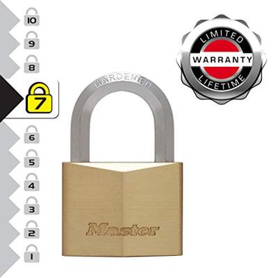 Masterlock 40mm extra thick solid brass body - 23mm hardened steel HEXagonal shac - 1145EURD