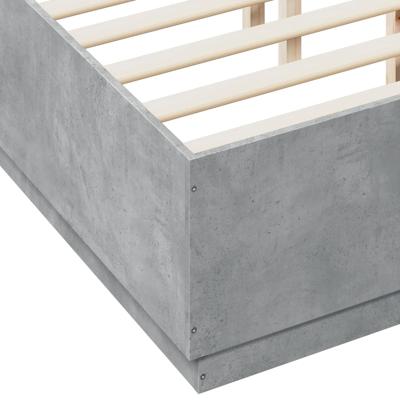 Bedframe met LED-verlichting bewerkt hout betongrijs 150x200 cm