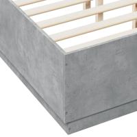 Bedframe met LED-verlichting bewerkt hout betongrijs 150x200 cm - thumbnail
