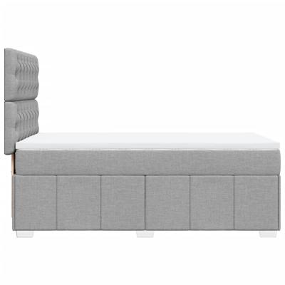 Boxspring met matras stof lichtgrijs 140x200 cm - thumbnail