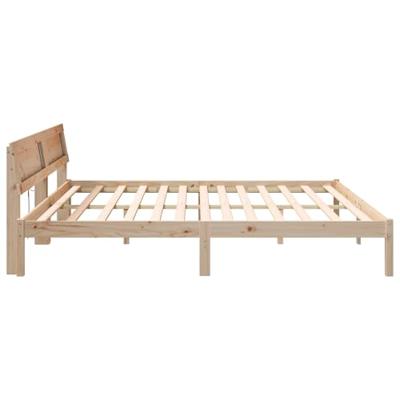 Bedframe met hoofdeinde Bruin 180 x 200 cm Massief grenenhout