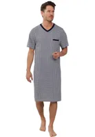 Pastunette Heren Nachthemd - Donkerblauw met print - thumbnail