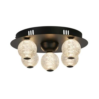 Searchlight 5-lichts plafondlampAsteroid zwart - 20923BK