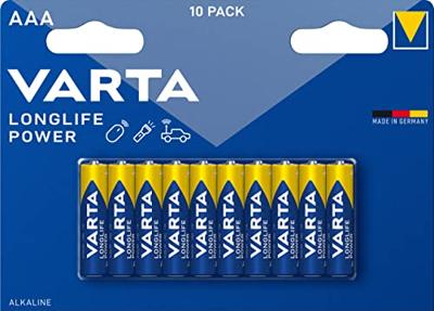 Varta Batterij longlife alkaline aaa-batterijen (p10) - thumbnail