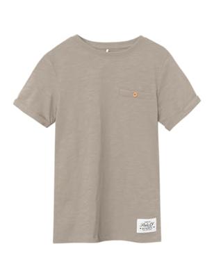 Name it zomer t-shirt jongens - taupe - Nkmvincent