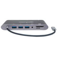 Manhattan USB-Hub USB-C dockingstation Geschikt voor merk (dockingstation): Universeel Incl. laadfunctie - thumbnail