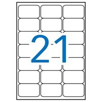 Apli Witte etiketten ft 63,5 x 38,1 mm (b x h), 2.100 stuks, 21 per blad (2414) - thumbnail