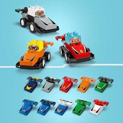 LEGO DUPLO F1 team racewagens en coureurs 10445
