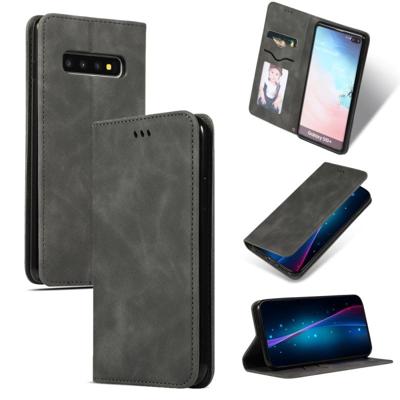 Retro huid voelen Business magnetische horizontale Flip lederen case voor Samsung Galaxy S10 plus (donkergrijs) Retro huid voelen Business magnetische horizontale Flip lederen case voor Samsung Galaxy S10 plus (donkergrijs)