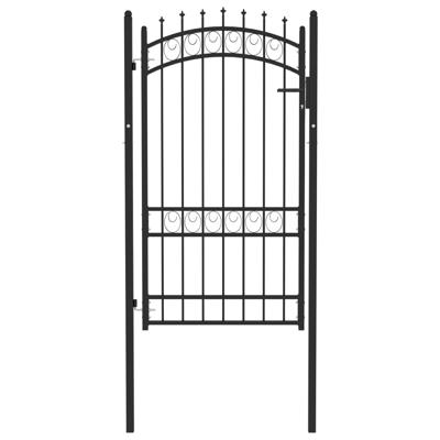 Poort met speerpunten 100x175 cm staal zwart