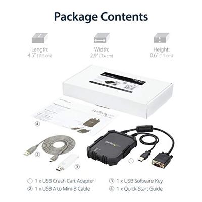 .com USB 2.0 KVM console - draagbare laptop Crash cart adapter met bestandsoverdracht & video-opname - KVM-schakelaar - 1 x KVM port(s) - 1 lokale gebruiker - desktop