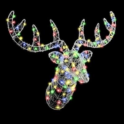 VidaXL Hertenkop met 140 led kleurrijk 68 x 36,5 x 62,5 cm acryl