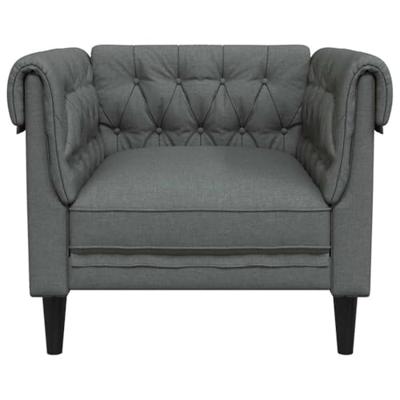 Fauteuil Chesterfield-stijl stof donkergrijs