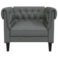 Fauteuil Chesterfield-stijl stof donkergrijs - thumbnail