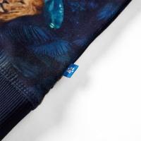 Kindertrui leeuw en plantenprint 128 marineblauw - thumbnail