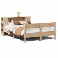 Bed met boekenkast zonder matras massief grenenhout 135x190 cm - thumbnail