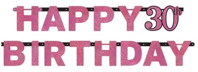 Letterbanner 30 Jaar Sprakling Roze