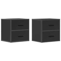 Nachtkastjes wandgemonteerd 2 st 40x31x39,5 cm zwart - thumbnail