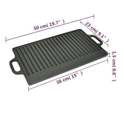 VidaXL Grillplaat dubbelzijdig 50x23 cm gietijzer