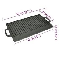 VidaXL Grillplaat dubbelzijdig 50x23 cm gietijzer - thumbnail
