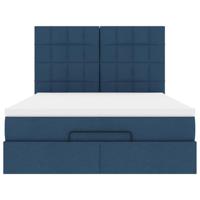 Ottoman bed met matras 140x200cm stof blauw - thumbnail