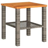 3-delige Bistroset met kussens poly rattan en acaciahout grijs - thumbnail