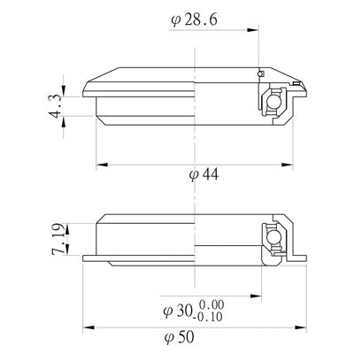 Neco balhoofdstel 1.1/8". semi geïntergreerd balhoofdstel zs44/28.6 zs44/30. a-head.