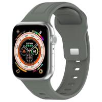 By Qubix - Square siliconen band - Grijsgroen - Compatible met Apple Watch 44mm / 45mm / 46mm / 49mm - Compatible Apple watch bandjes - thumbnail