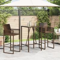 Tuinbartafel 70x70x110 cm poly rattan bruin - thumbnail