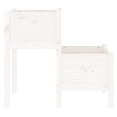 Plantenbak 84,5x84x75 cm massief grenenhout wit