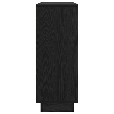 Dressoir met plank met de deur Zwart eiken 97 x 29 x 75 cm Bewerkt hout Dressoir met plank met de deur Zwart eiken 97 x 29 x 75 cm Bewerkt hout