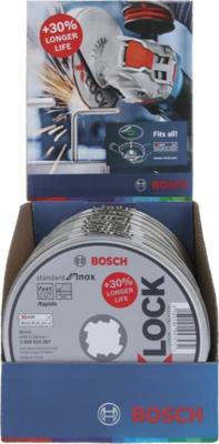 Bosch Accessoires x-lock slijpschijfblik 10x standard for inox 10x125x1x22.23mm, recht - 1 stuk(s) - 2608619267 Bosch Accessoires x-lock slijpschijfblik 10x standard for inox 10x125x1x22.23mm, recht - 1 stuk(s) - 2608619267