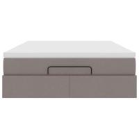 Ottoman bed met matras 140x190cm stof taupe - thumbnail