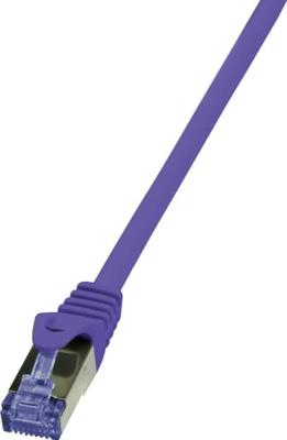 LogiLink CQ306VS RJ45 Netwerkkabel, patchkabel CAT 6A S/FTP 3.00 m Violet Vlambestendig, Halogeenvrij, Snagless 1 stuk(s)